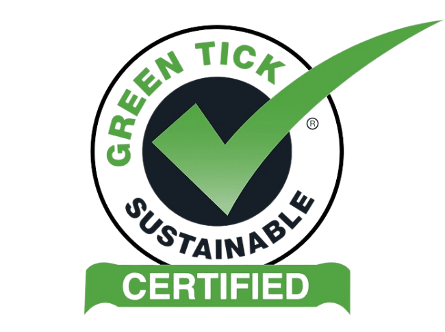 Green Tick Certified Sustainable logo, CarryMate environmentally friendly drink carrier has been awarded this accreditation